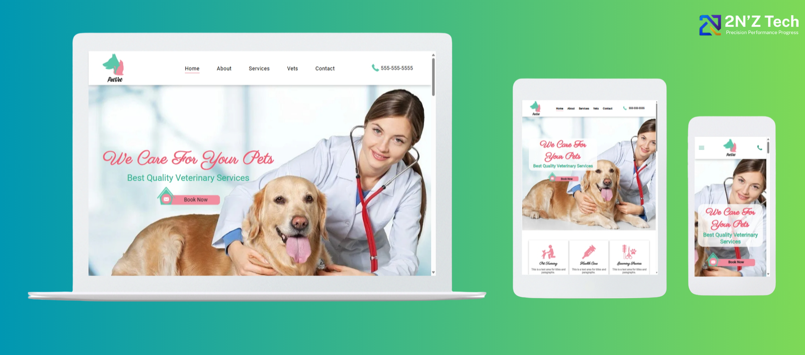 We care for your pets stunning Website designs